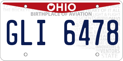 OH license plate GLI6478
