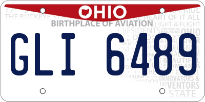 OH license plate GLI6489