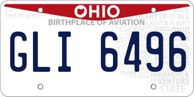 OH license plate GLI6496