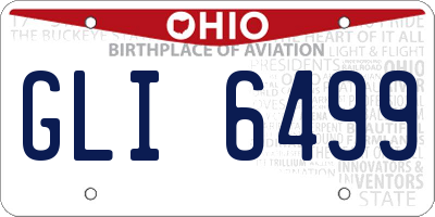 OH license plate GLI6499