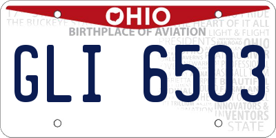 OH license plate GLI6503