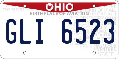 OH license plate GLI6523