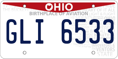 OH license plate GLI6533