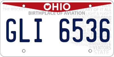 OH license plate GLI6536