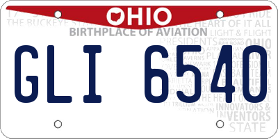 OH license plate GLI6540