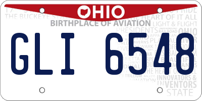 OH license plate GLI6548