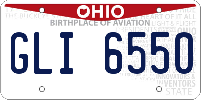 OH license plate GLI6550