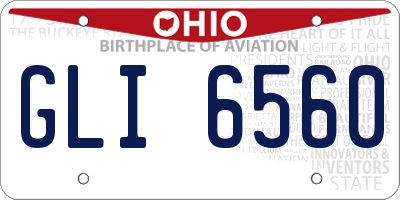 OH license plate GLI6560