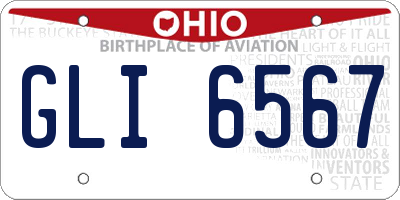 OH license plate GLI6567