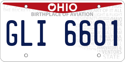 OH license plate GLI6601
