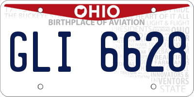 OH license plate GLI6628