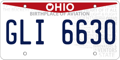 OH license plate GLI6630