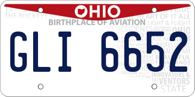 OH license plate GLI6652