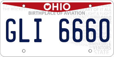 OH license plate GLI6660