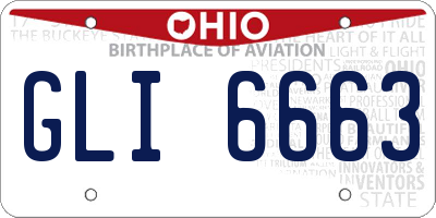 OH license plate GLI6663