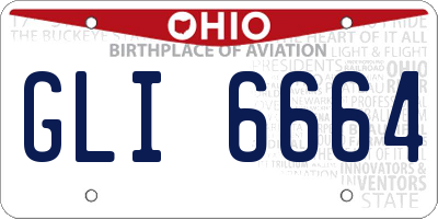 OH license plate GLI6664