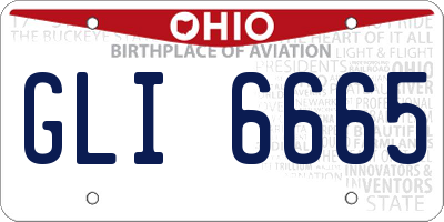 OH license plate GLI6665