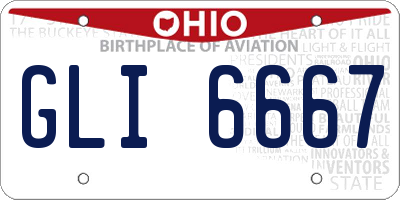 OH license plate GLI6667