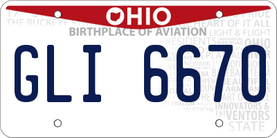 OH license plate GLI6670