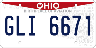 OH license plate GLI6671