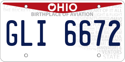 OH license plate GLI6672