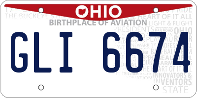 OH license plate GLI6674