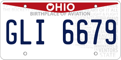 OH license plate GLI6679