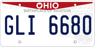 OH license plate GLI6680