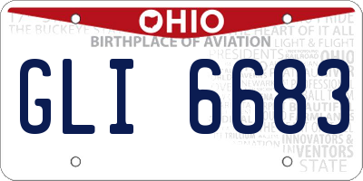 OH license plate GLI6683