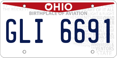 OH license plate GLI6691