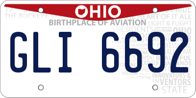 OH license plate GLI6692