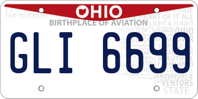 OH license plate GLI6699