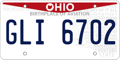 OH license plate GLI6702