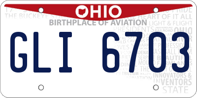 OH license plate GLI6703