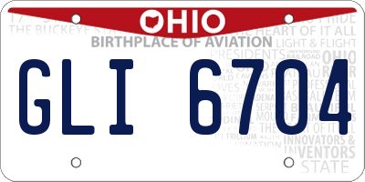 OH license plate GLI6704