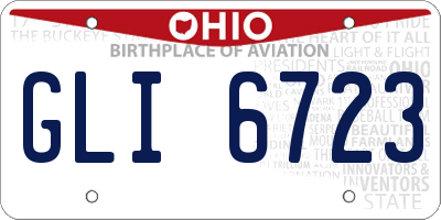 OH license plate GLI6723