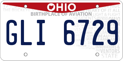 OH license plate GLI6729