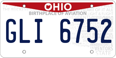 OH license plate GLI6752