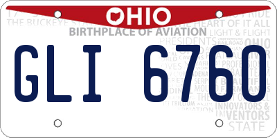 OH license plate GLI6760