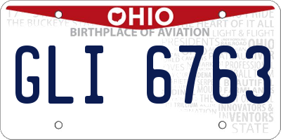 OH license plate GLI6763