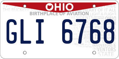 OH license plate GLI6768