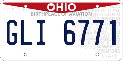 OH license plate GLI6771