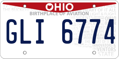 OH license plate GLI6774
