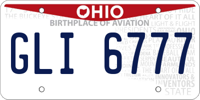OH license plate GLI6777