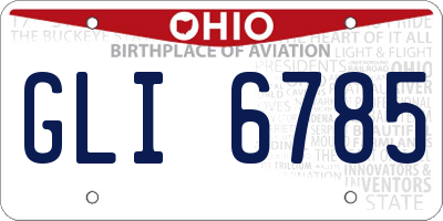 OH license plate GLI6785