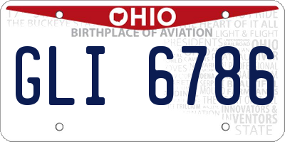 OH license plate GLI6786