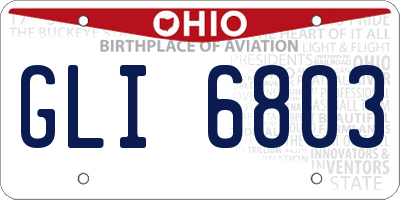 OH license plate GLI6803