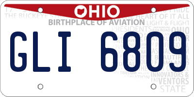 OH license plate GLI6809