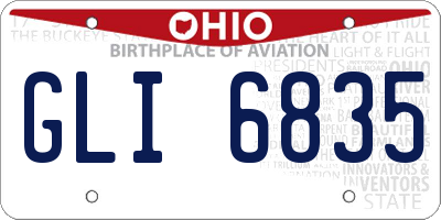 OH license plate GLI6835