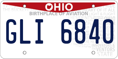 OH license plate GLI6840